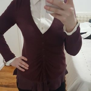 Maroon Silhouette Cardigan from Anthropologie
